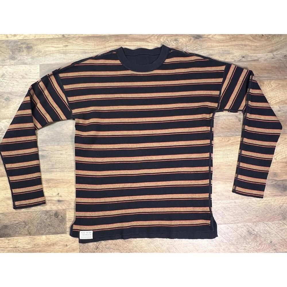 Scotch Soda Reversible Striped Sweater Paris Getaway Size Small Black.